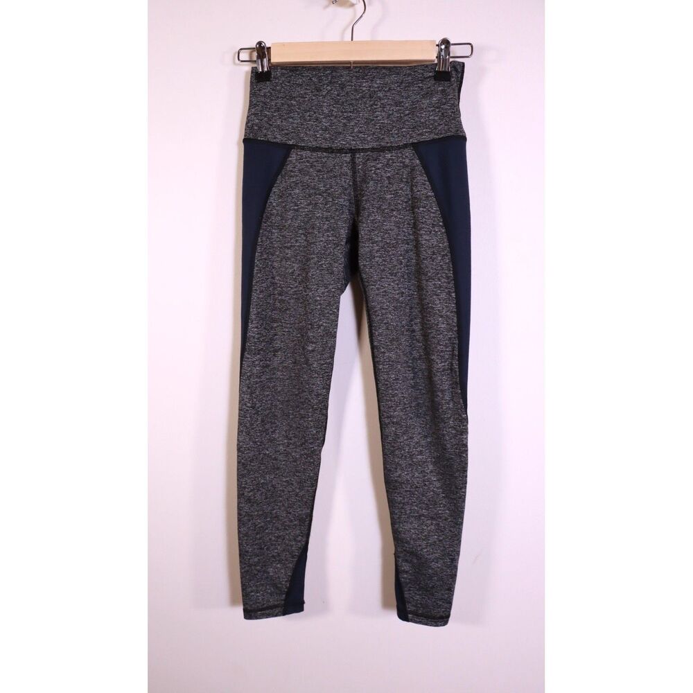 Aerie Chill Play Move Leggings – Small Petite, Gray & Navy Blue